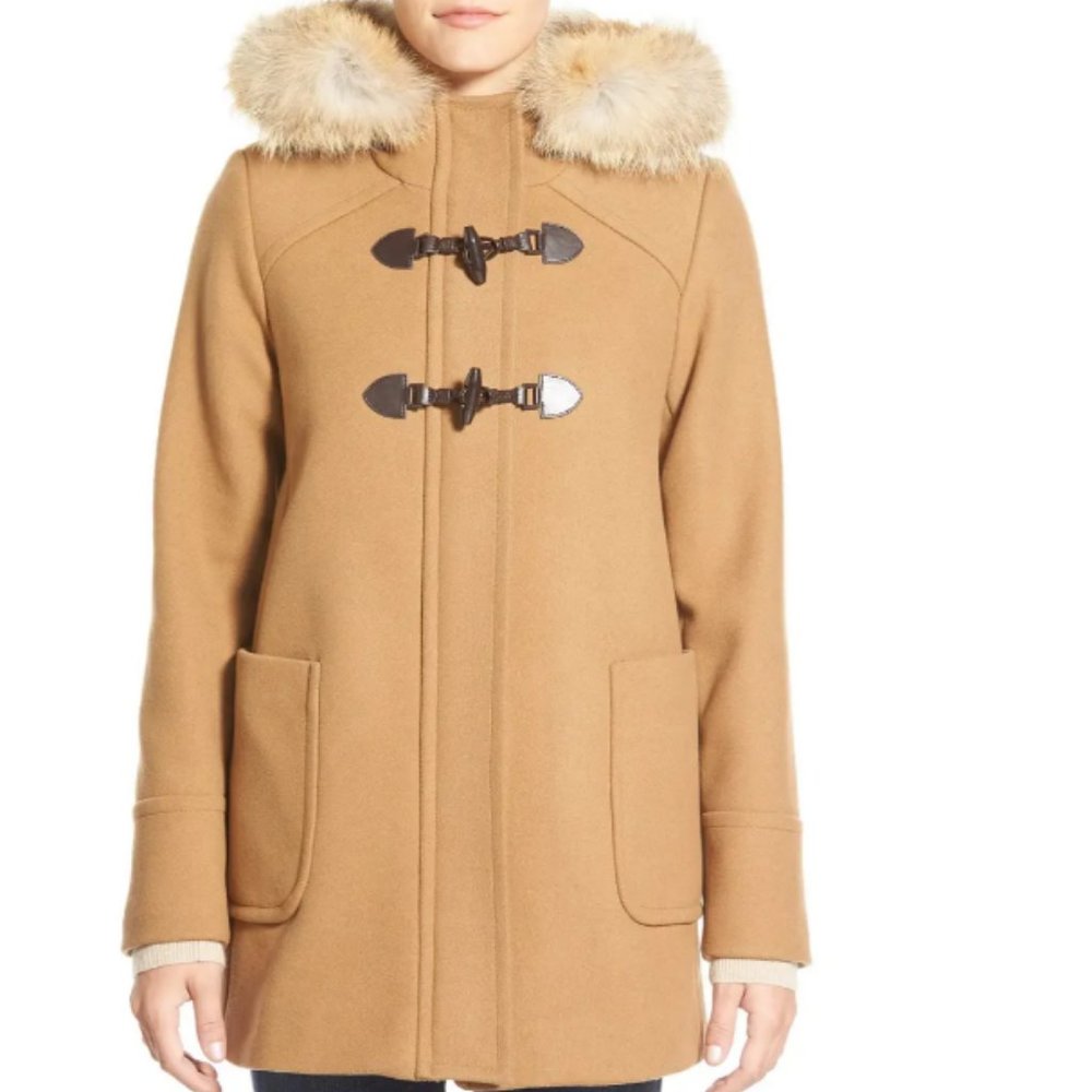 Sachi Wool Duffle Coat 80% wool Color Camel Beige Size S
